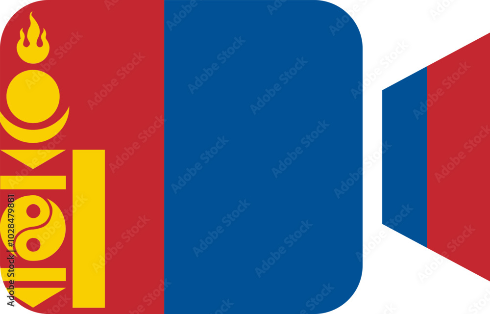 Naklejka premium Mongolia flag on Video Call