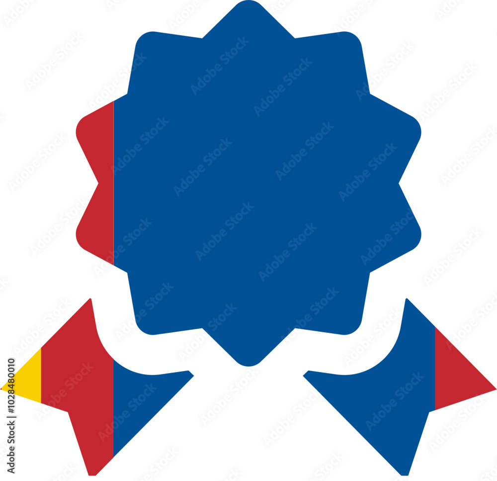 Mongolia flag on Certificate Icon Mongolia flag on Certificate Icon