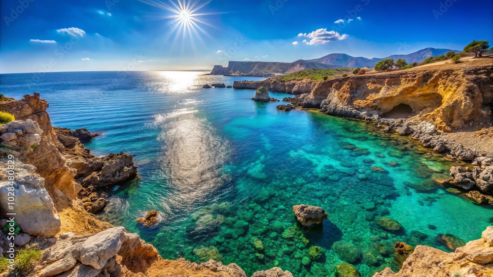 Breathtaking rocky shores of Crete offer summer serenity, with shimmering Mediterranean waters. Discover blissful moments just beyond Chania's captivating landscape and vibrant culture. Breathtaking rocky shores of Crete offer summer serenity, with shimmering Mediterranean waters. Discover blissful moments just beyond Chania's captivating landscape and vibrant culture.