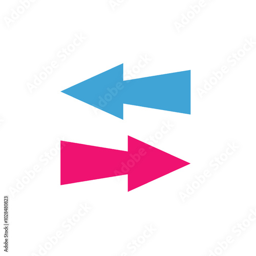 vector blue and pink arrow on isolate