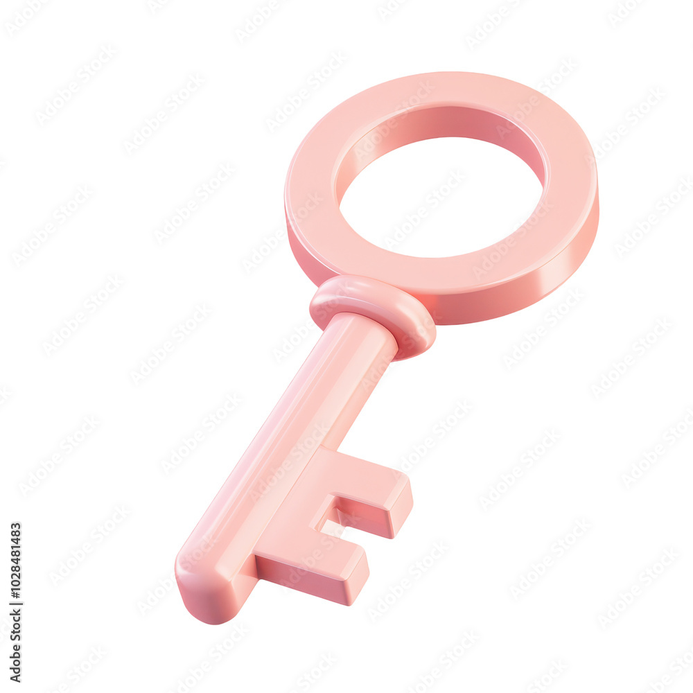3D Key Icon for Security and Access Transparent Background 3D Key Icon for Security and Access Transparent Background