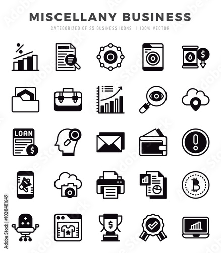 Set of Miscellany Business icons. Vector Illustration.