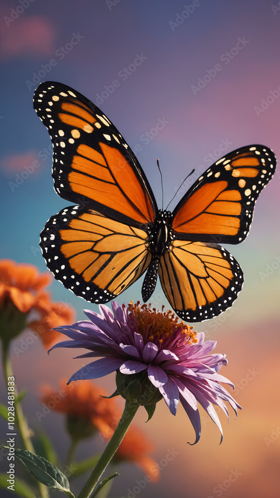 monarch butterfly on flower monarch butterfly on flower