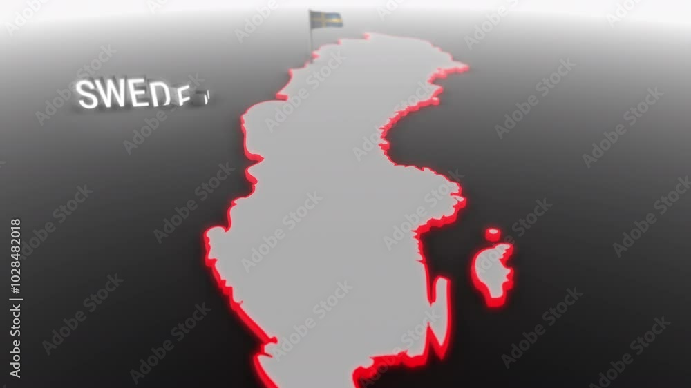 3d animated map of Sweden gets hit and fractured by the text “Climate Crisis” 3d animated map of Sweden gets hit and fractured by the text “Climate Crisis”