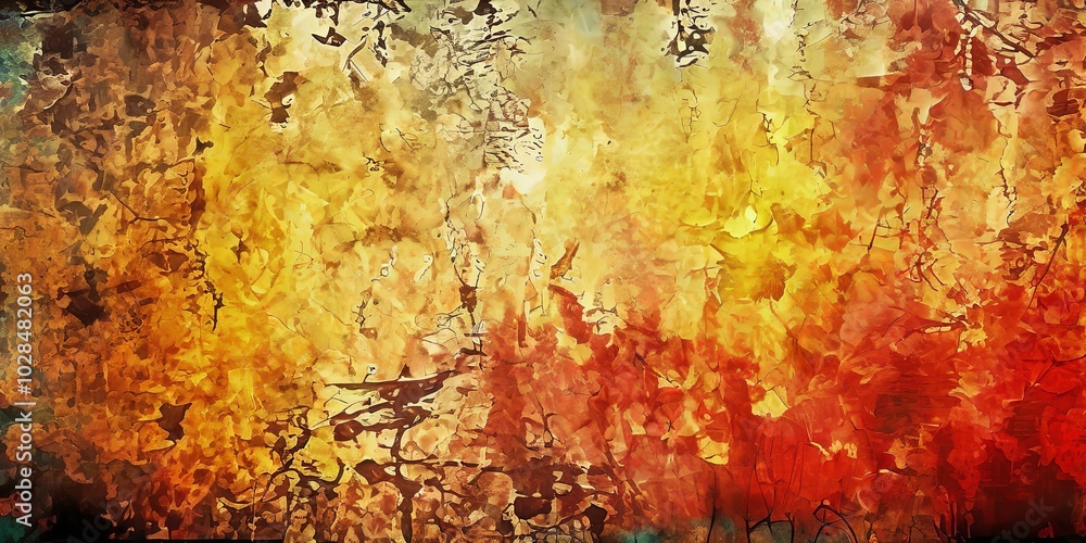 Obraz premium A painting of a wall with orange and brown colors