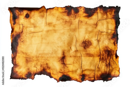 Burnt Parchment. Old Manuscript Background with Texture in Yellow Xanthous Color photo