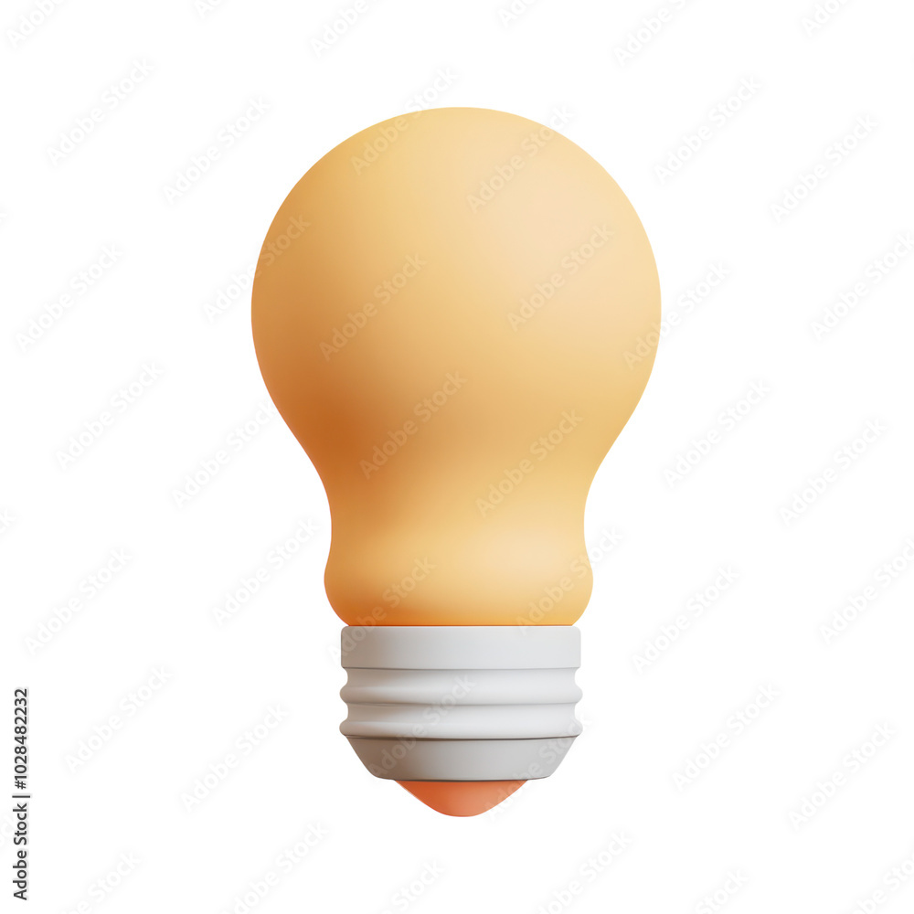 3D Light Bulb Icon for Creative Projects Transparent Background 3D Light Bulb Icon for Creative Projects Transparent Background