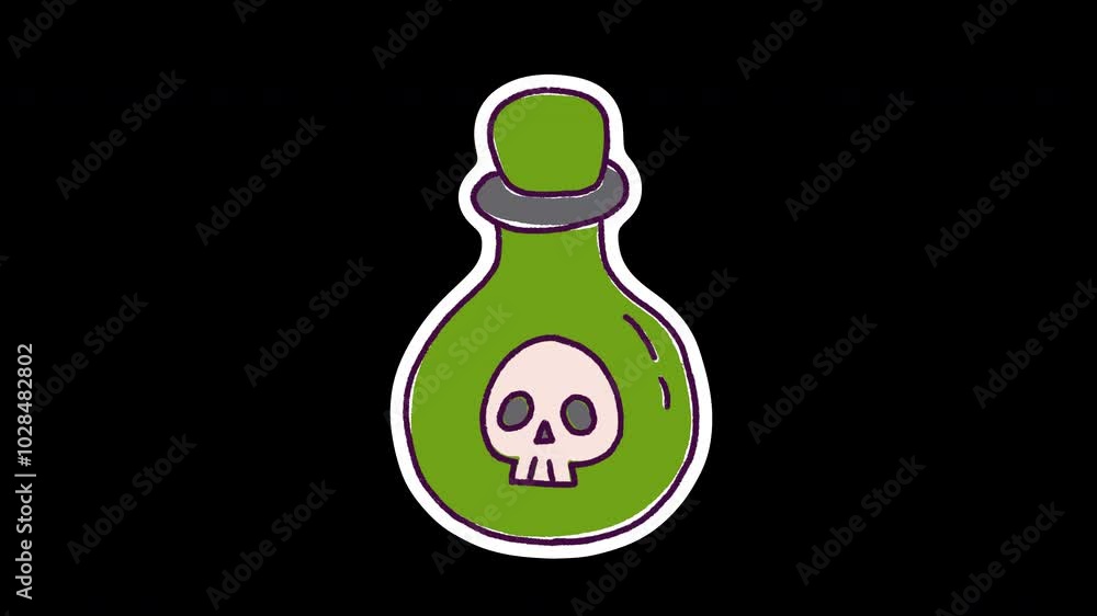 Halloween Sticker, potion with hand drawn style, on a transparent alpha channel. Halloween Sticker, potion with hand drawn style, on a transparent alpha channel.