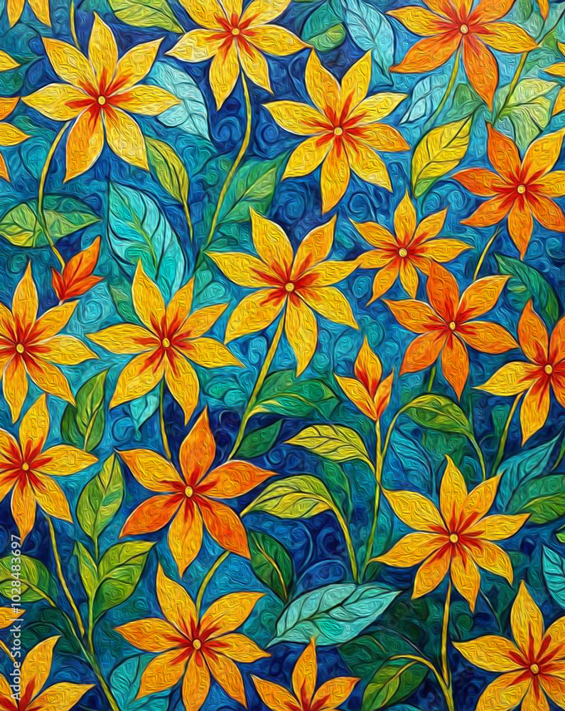 Botanical pattern for printing on wall decorations, covers. Artistic brush strokes. Botanical pattern for printing on wall decorations, covers. Artistic brush strokes.