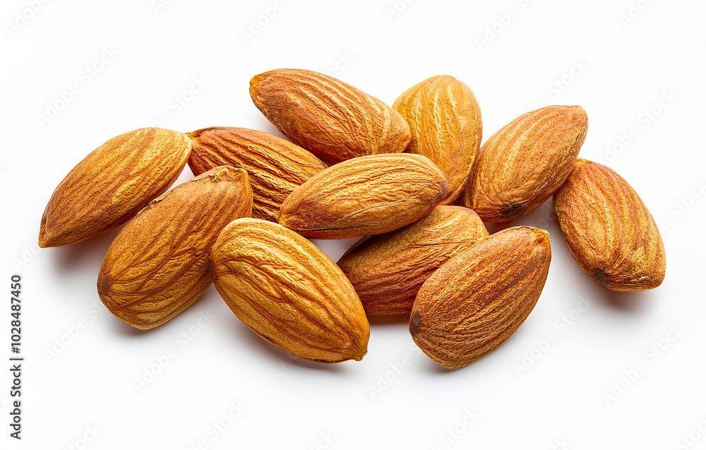 Almonds on white background Almonds on white background