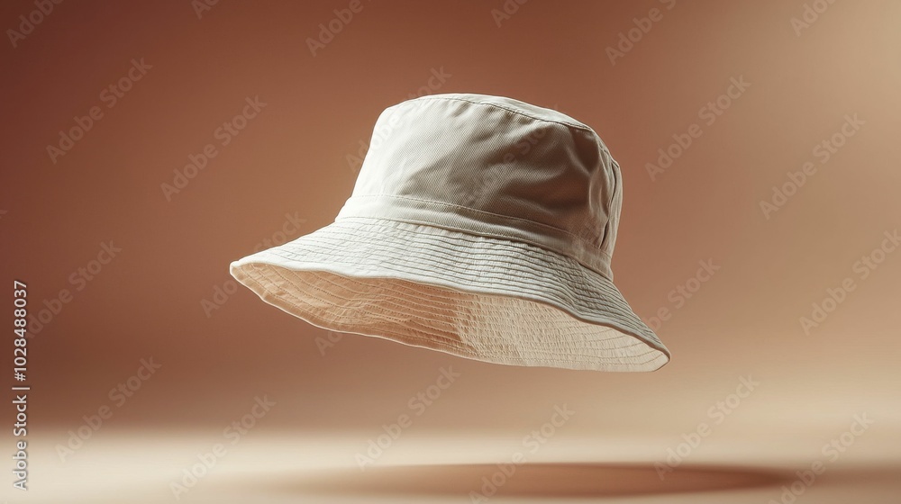 A stylish bucket hat floating against a warm, neutral background. Perfect for casual outfits and sun protection. Great for summer activities. A stylish bucket hat floating against a warm, neutral background. Perfect for casual outfits and sun protection. Great for summer activities.