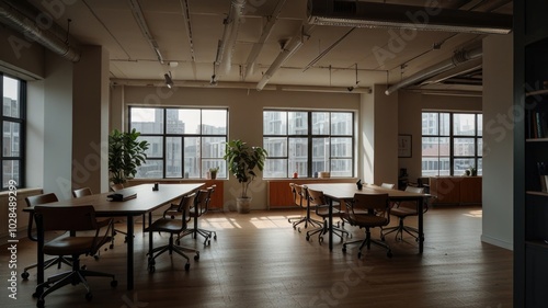 Empty coworking space in the office