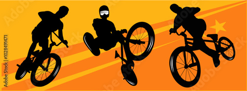 Dynamic Stunts High-Flying Bicycle Acrobatics vector