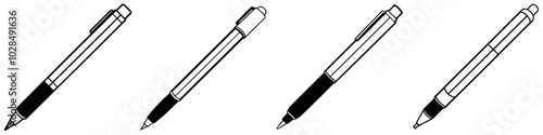 line art vector illustration collection of pen . isolate on a white background. SVG and PNG
