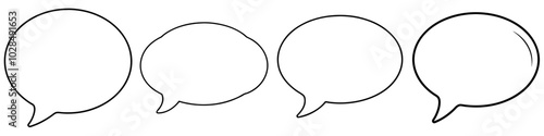 line art vector illustration collection of chat bubble . isolate on a white background. SVG and PNG
