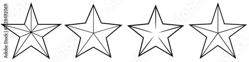 line art vector illustration collection of star . isolate on a white background. SVG and PNG
