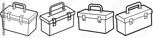 line art vector illustration collection of toolbox . isolate on a white background. SVG and PNG
