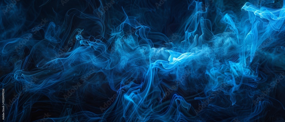 Obraz premium Ethereal Blue Smoke Abstract Background