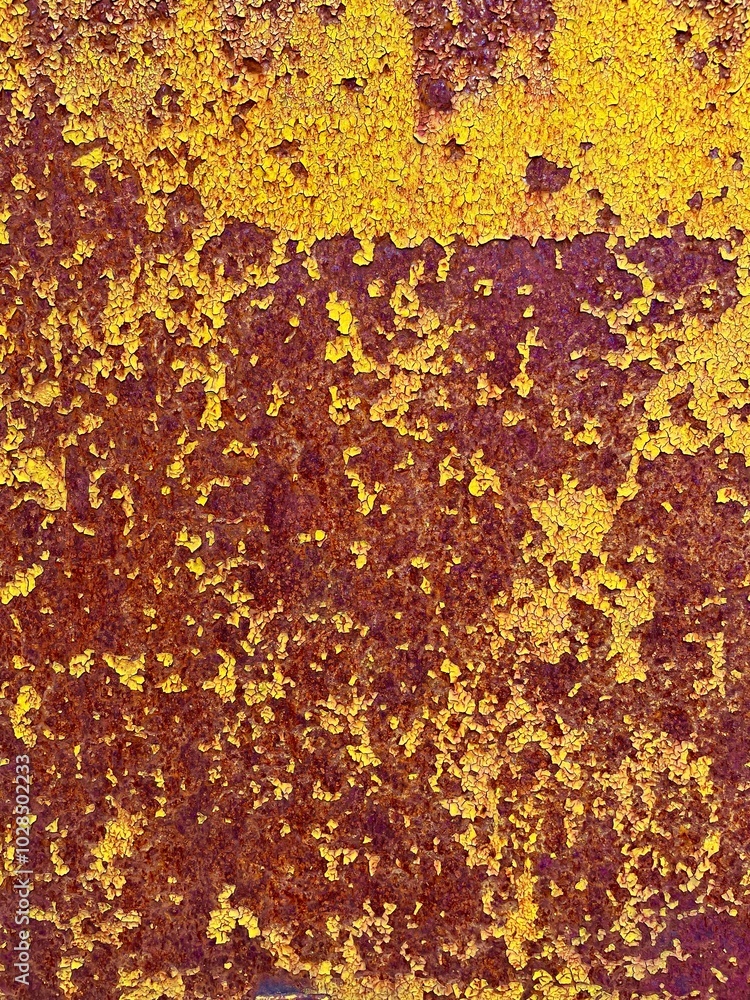 old iron sheet. Old cracked paint. Rusty metal surface. Rusty steel. rusty iron. for background and text. close-up. oxidation, destruction.