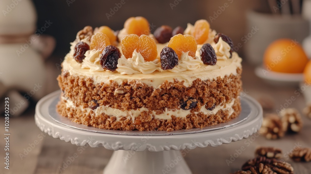 Carrot Cake with Walnut and Prunes Cream Carrot Cake with Walnut and Prunes Cream