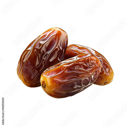 a date fruits, top view, on isolated transparent background 