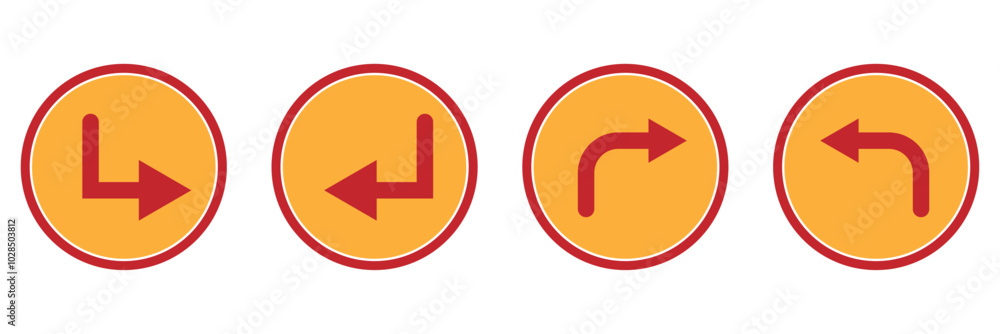 U turn arrow symbol icon set. Direction Icon Set in isolate background eps 10. Go Straight This Way vector icon. U turn arrow symbol icon set. Direction Icon Set in isolate background eps 10. Go Straight This Way vector icon.