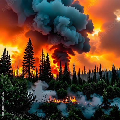burning forest