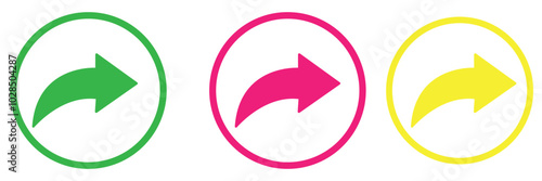 Set of share vector icon. Arrow symbol. button connection illustration sign collection.