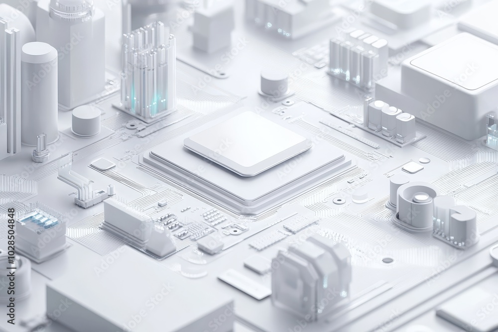 AI Chip Displayed on Clean White Background AI Chip Displayed on Clean White Background