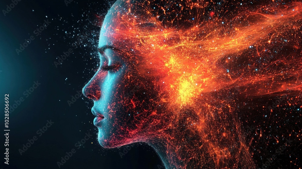 Concept of thinking, abstract technology background Concept of thinking, abstract technology background