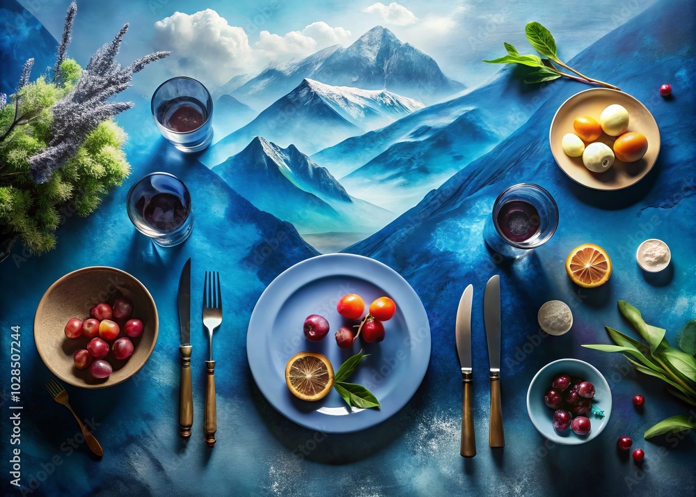 © Wanlop - Mountain Silhouette Watercolor Artwork in Indigo and Blue Shades - Scenic Nature Art for Home Decor, Wall Art, and Landscape Photography © Wanlop - Mountain Silhouette Watercolor Artwork in Indigo and Blue Shades - Scenic Nature Art for Home Decor, Wall Art, and Landscape Photography