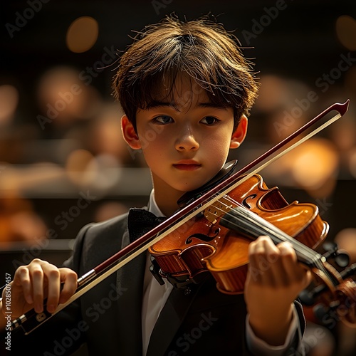 Youthful Virtuosity Shines on the Grand Stage A Gifted Violinist s Captivating Performance photo