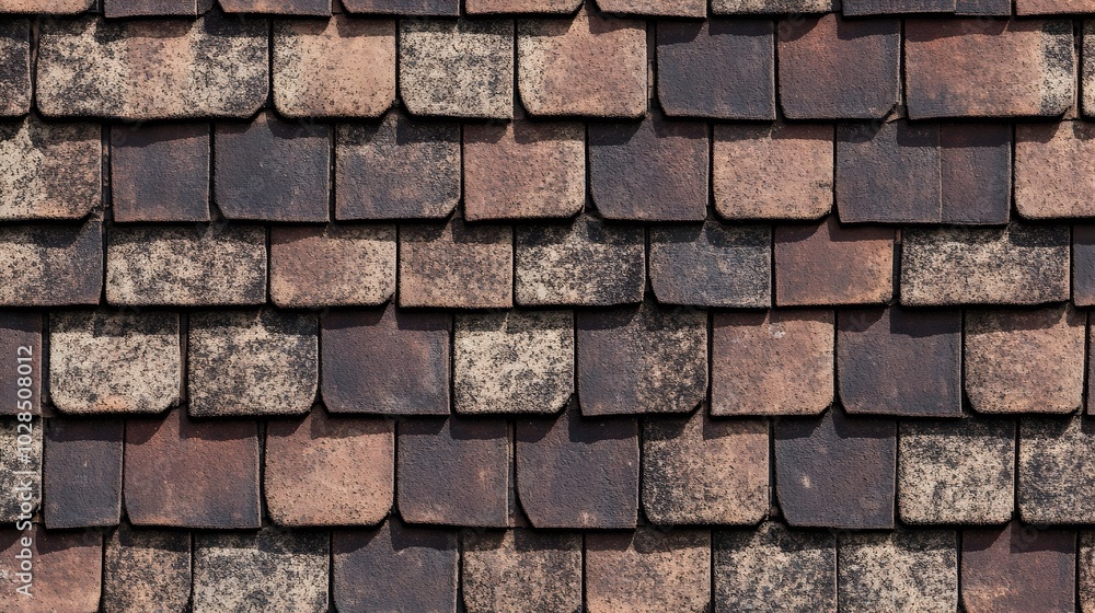 Representation of Seamless Brown Roof Shingle Tile Pattern and Texture Representation of Seamless Brown Roof Shingle Tile Pattern and Texture