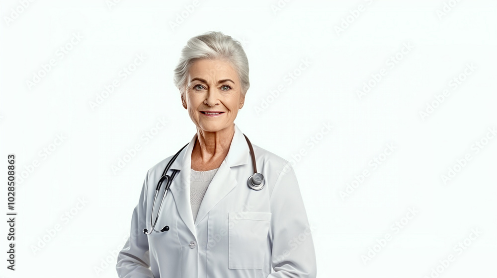 mature doctor with stethoscope mature doctor with stethoscope