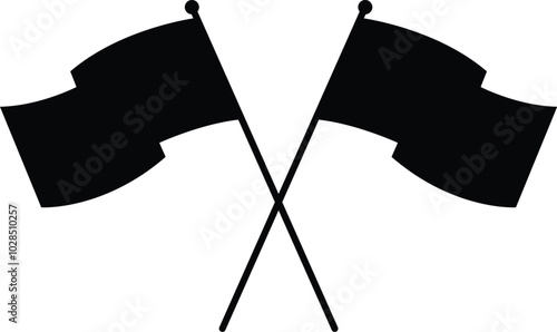 Crossed color guard flags Black colorguard flags eps vector file