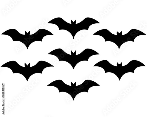 black bats flying silhouette vector black animal