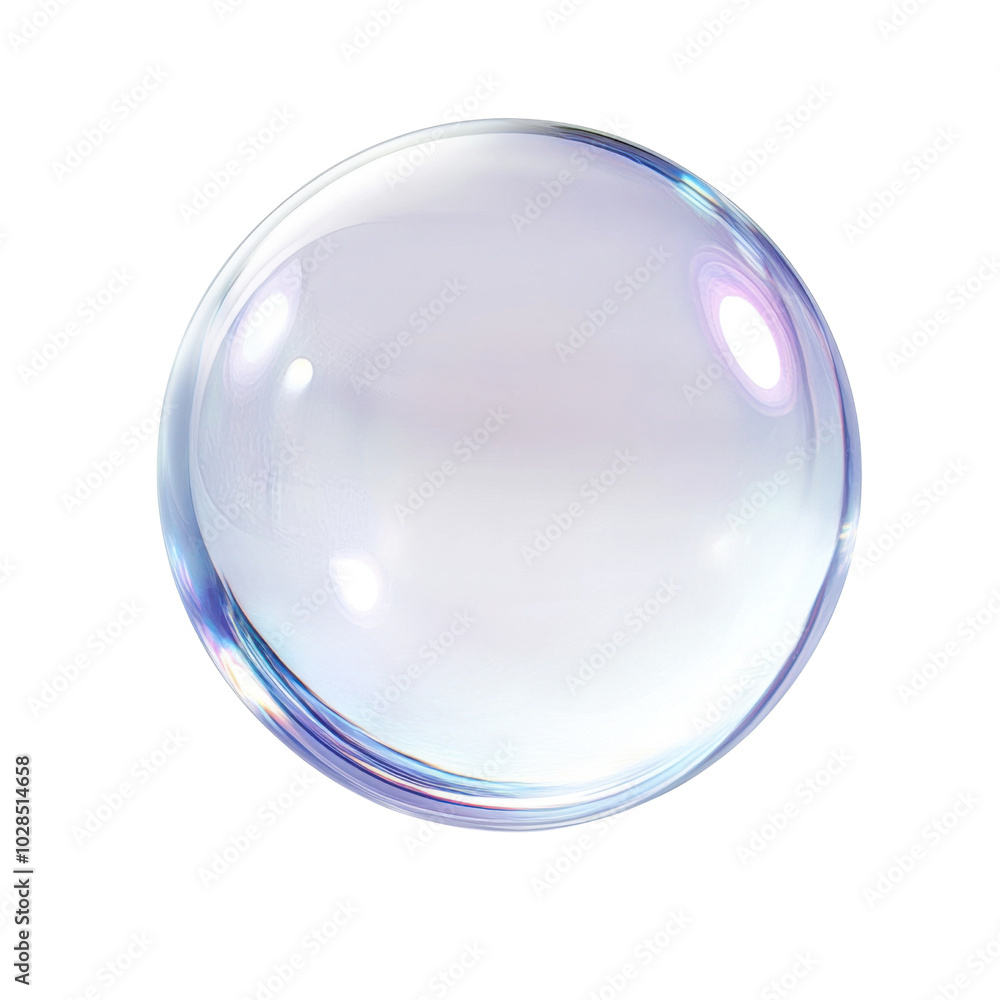 Obraz premium High resolution clear soap bubble with reflection and transparency effect