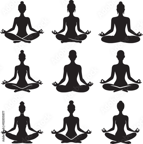 silhouettes of yoga collections