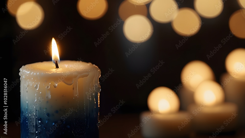 Candle light on blurred background with bokeh Created with Generative AI technology. Candle light on blurred background with bokeh Created with Generative AI technology.