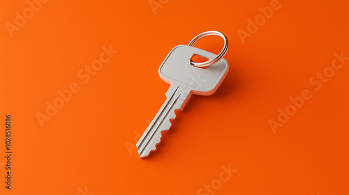 A key is on a red background