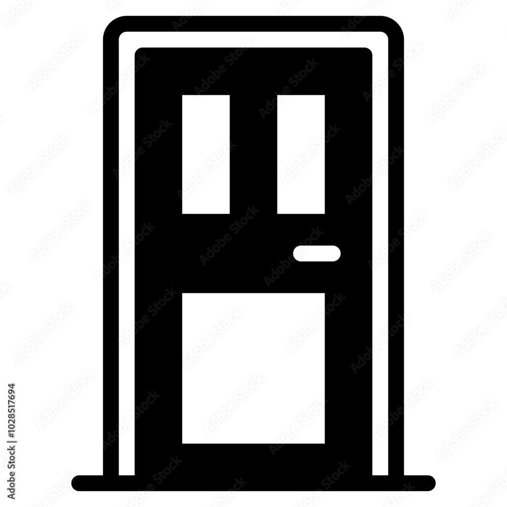 Simple Black Door Design with Window Panels Simple Black Door Design with Window Panels