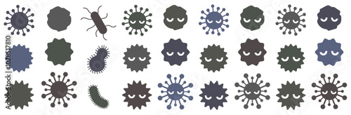ウィルスのイラストアイコンセット