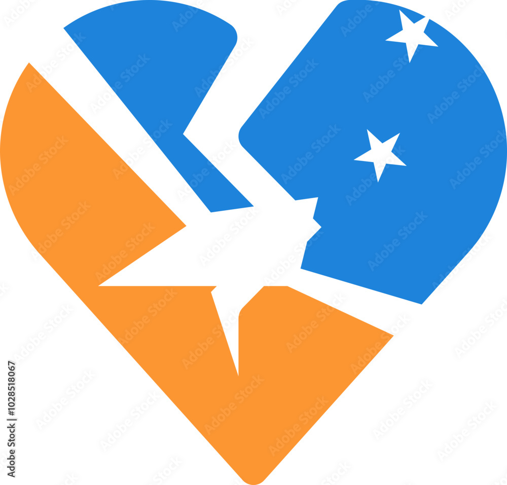 Argentine Antarctica Flag On Broken Heart Icon Argentine Antarctica Flag On Broken Heart Icon