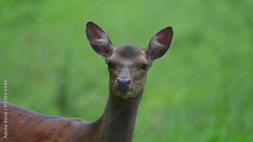 Roe deer, capreolus capreolus, forages and looks around. Roe deer, capreolus capreolus, forages and looks around.