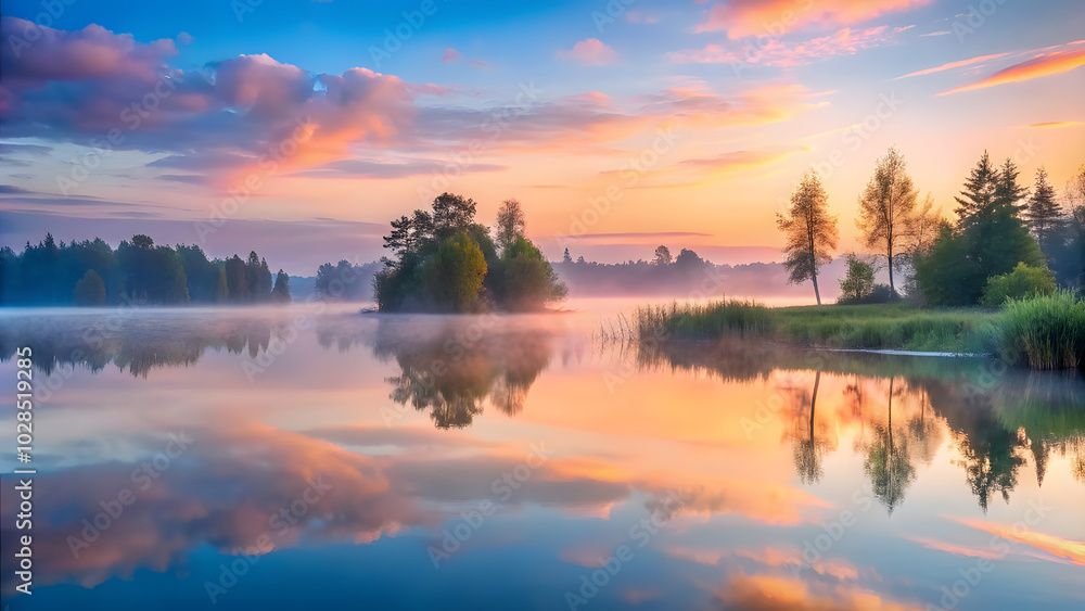 Fototapeta premium Abstract Mountain Range with Geometric Shapes and Bold Colors. Perfect for: Art Exhibitions, Modern Design Events