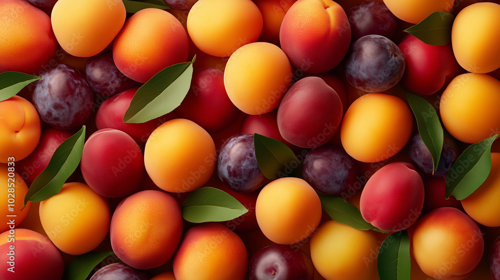 A bunch of fruit with a bunch of leaves A bunch of fruit with a bunch of leaves