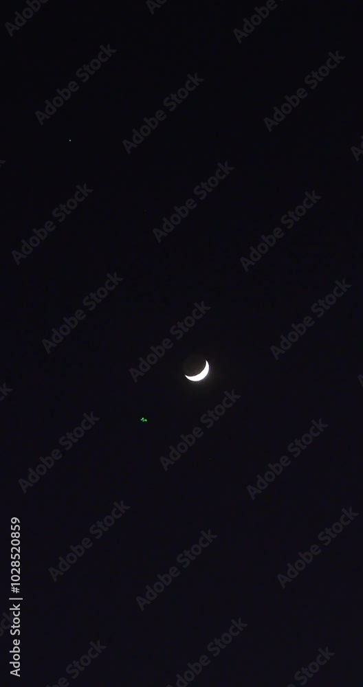 Moon Illuminating the Night Sky, 4K, vertical frame Moon Illuminating the Night Sky, 4K, vertical frame