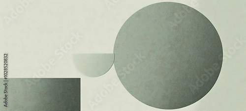 Grainy background abstract geometric shape minimal style word texture pale green gray color