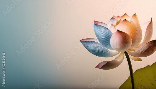 Colorful Lotus flower background with copyscpace photo