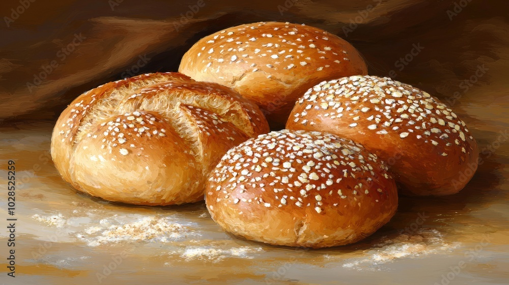 Freshly Baked Breads in Anime Style Artwork Freshly Baked Breads in Anime Style Artwork